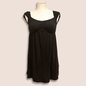 Buffalo David Bitton Black Babydoll Dress or Long Top Size S Y2K